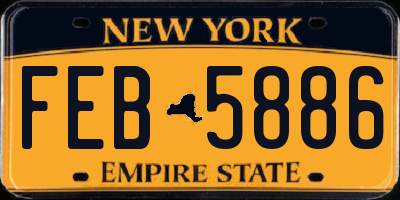NY license plate FEB5886