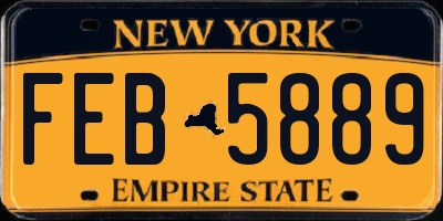 NY license plate FEB5889