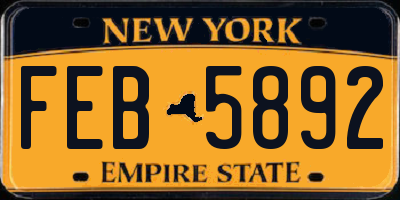 NY license plate FEB5892