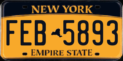 NY license plate FEB5893