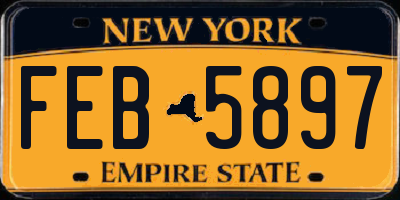 NY license plate FEB5897