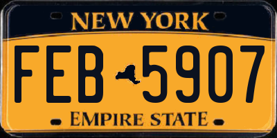 NY license plate FEB5907