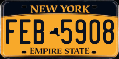 NY license plate FEB5908
