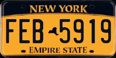 NY license plate FEB5919