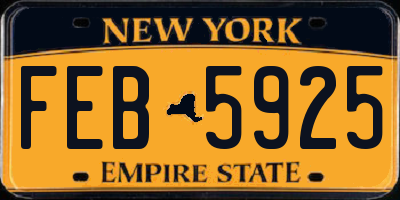 NY license plate FEB5925