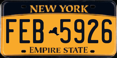 NY license plate FEB5926