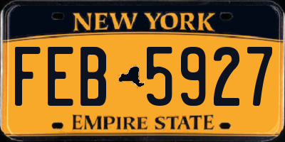 NY license plate FEB5927
