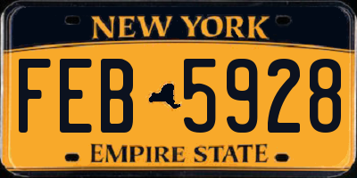 NY license plate FEB5928