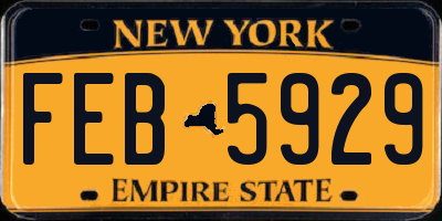NY license plate FEB5929