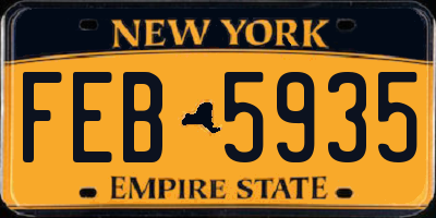 NY license plate FEB5935