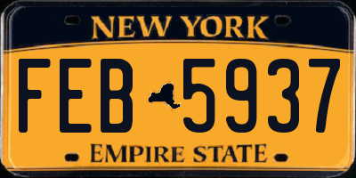 NY license plate FEB5937