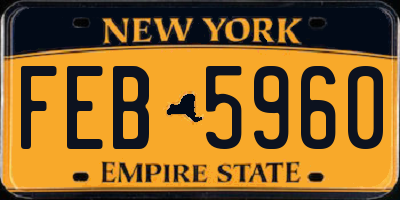 NY license plate FEB5960