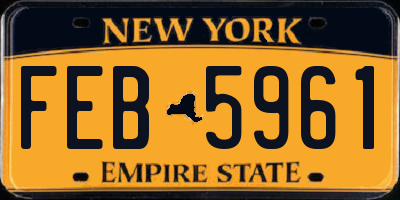 NY license plate FEB5961