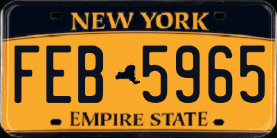NY license plate FEB5965