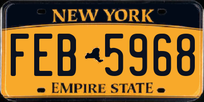 NY license plate FEB5968
