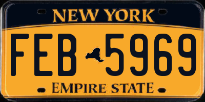NY license plate FEB5969