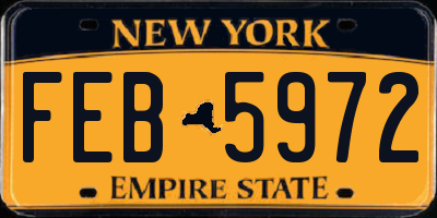 NY license plate FEB5972