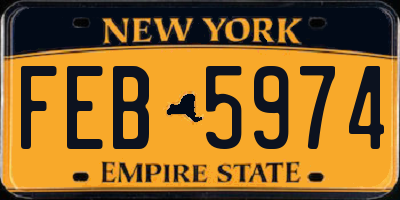 NY license plate FEB5974