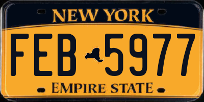 NY license plate FEB5977