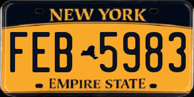 NY license plate FEB5983