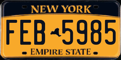 NY license plate FEB5985