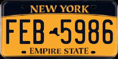 NY license plate FEB5986