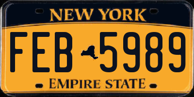 NY license plate FEB5989