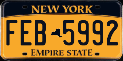 NY license plate FEB5992