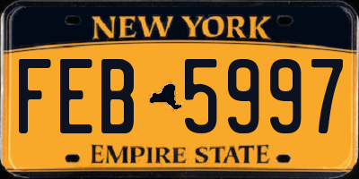 NY license plate FEB5997
