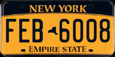 NY license plate FEB6008