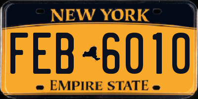 NY license plate FEB6010