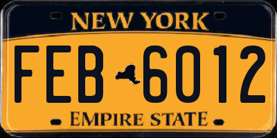 NY license plate FEB6012