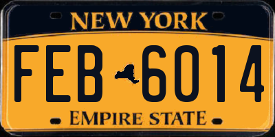 NY license plate FEB6014