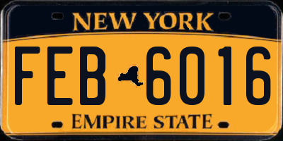 NY license plate FEB6016