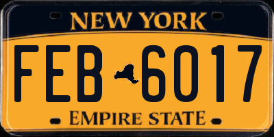 NY license plate FEB6017