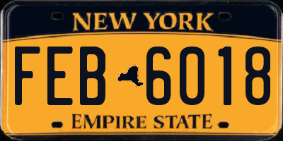 NY license plate FEB6018