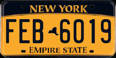 NY license plate FEB6019