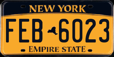 NY license plate FEB6023