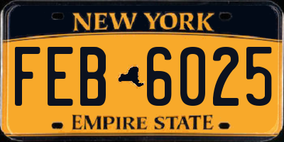 NY license plate FEB6025
