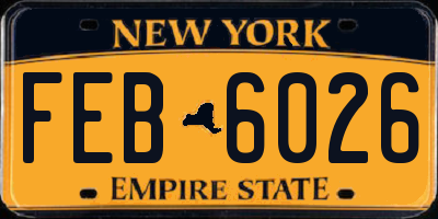 NY license plate FEB6026