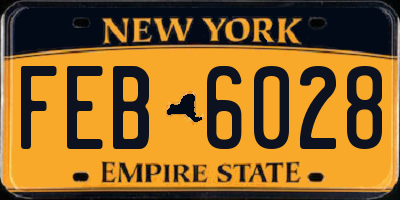 NY license plate FEB6028