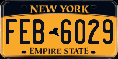 NY license plate FEB6029