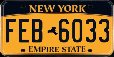 NY license plate FEB6033