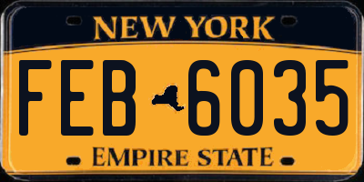 NY license plate FEB6035