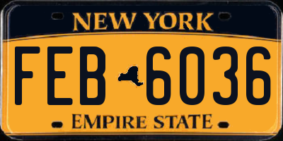 NY license plate FEB6036