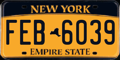 NY license plate FEB6039