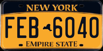 NY license plate FEB6040