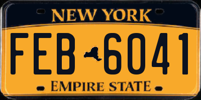 NY license plate FEB6041