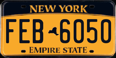 NY license plate FEB6050