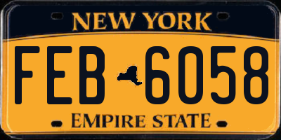 NY license plate FEB6058